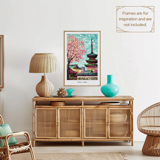 Tokyo Mosaic Print, Tokyo Mosaic Wall Art, Tokyo Mosaic Poster, Tokyo Mosaic Gift, Tokyo Mosaic Decor, Tokyo Mosaic Wall Decor, Tokyo, Japan