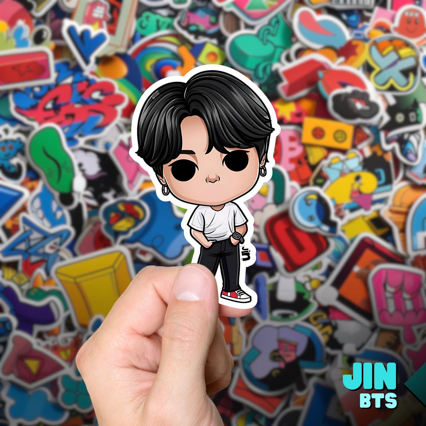 Jin Funko Pop Decal, Funko Pop BTS, Decal BTS, Decal Sticker For Laptops Cars Notebooks, Fun Funko Pop Sticker, Funko Pop Jin