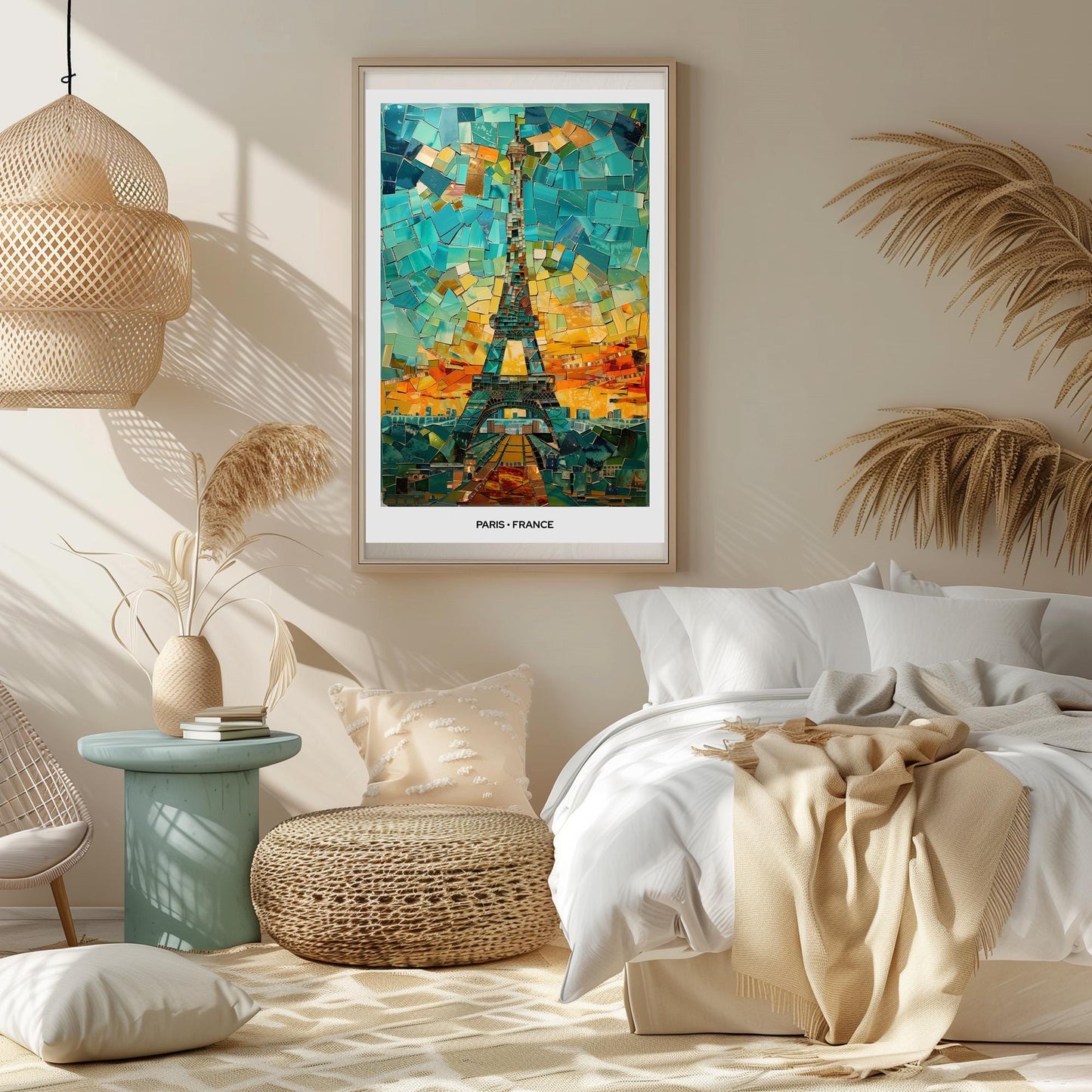 Paris Mosaic Print, Paris Mosaic Wall Art, Paris Mosaic Poster, Paris Gift, Paris Decor, Paris Wall Decor, Paris, France