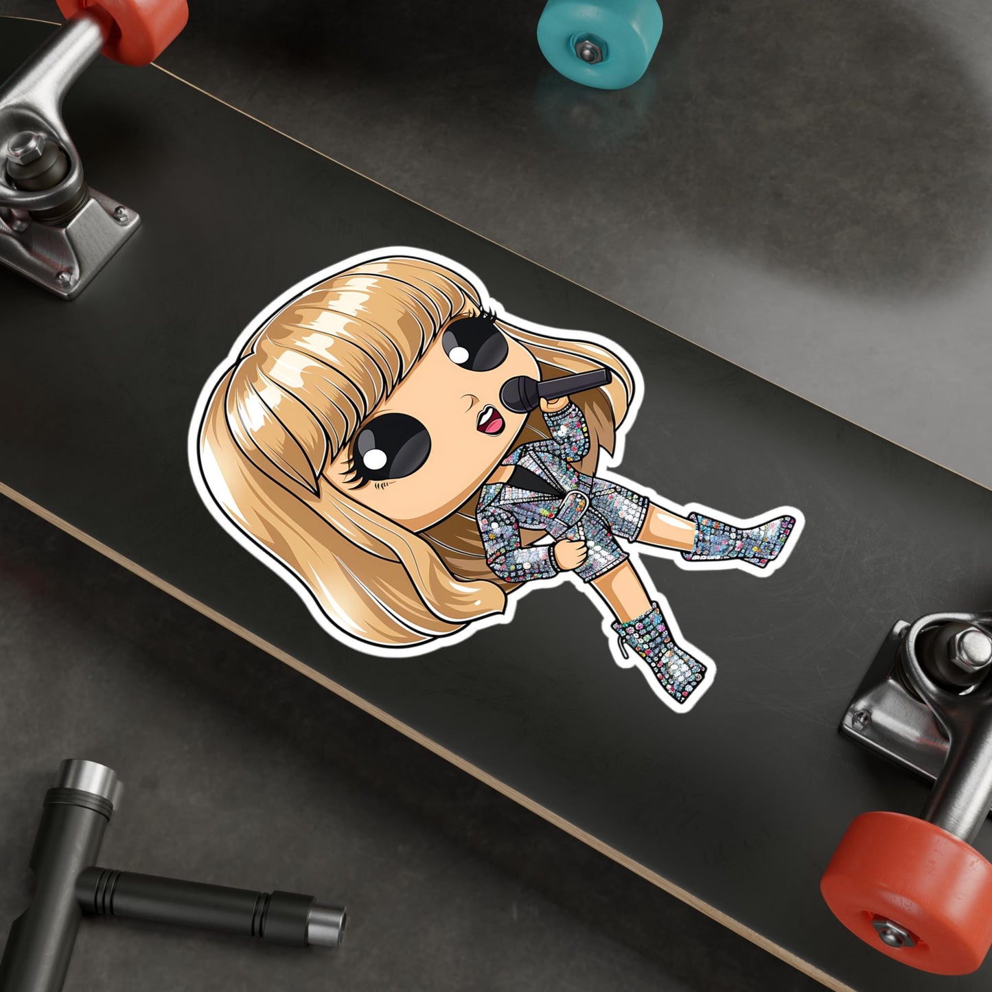T-Swift Funko Pop Decal, Funko Pop Chibi, Decal Chibi, Decal Sticker For Laptops Cars Notebooks, Fun Funko Pop Sticker, Funko Pop T-Swift