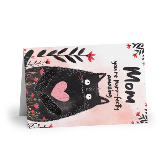 Purr-fect Mom Greeting Card Set | Heartfelt Cat Designs for Celebrations, Birthdays, Mother's Day, or Just Because