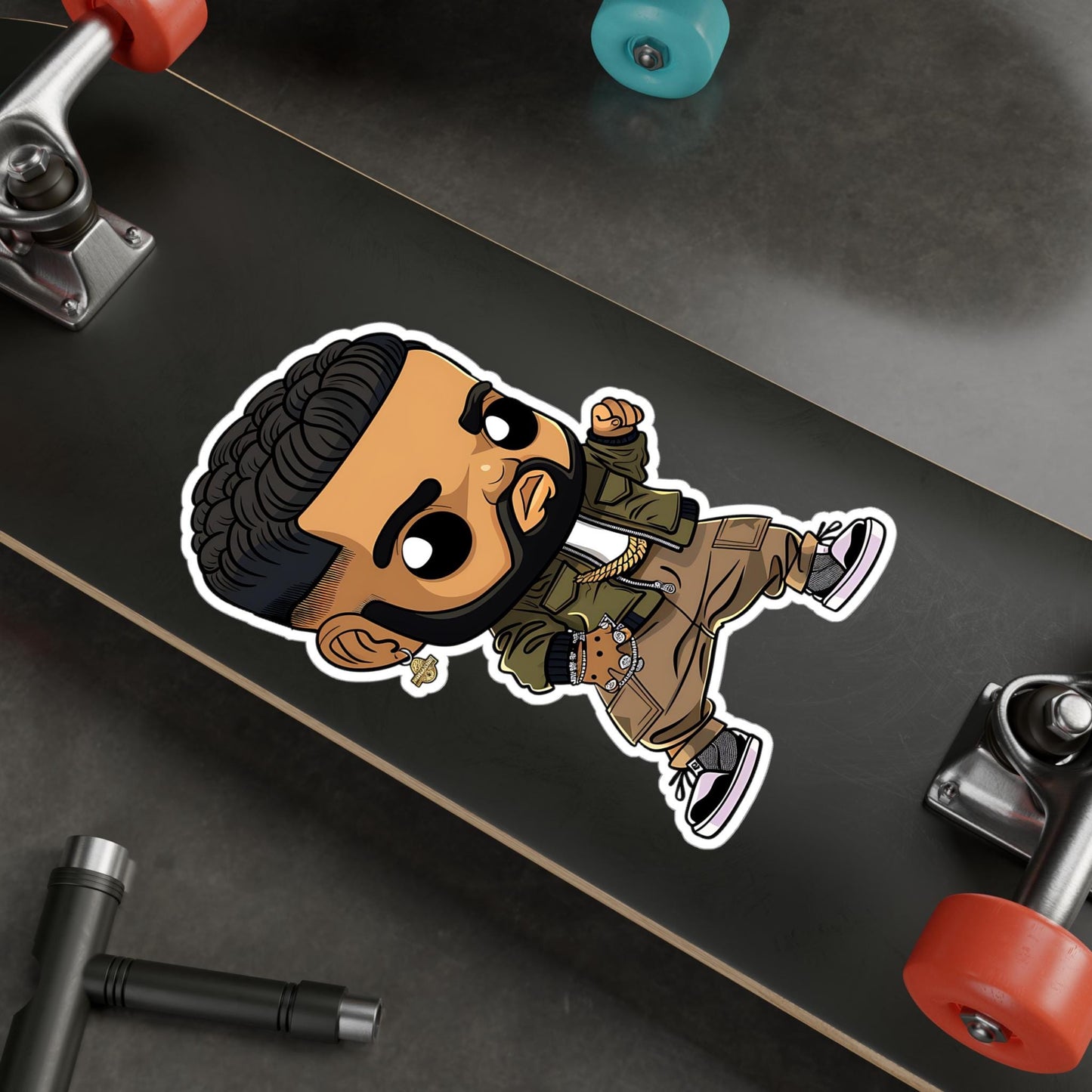 Drake Funko Pop Decal, Funko Pop Chibi, Decal Chibi, Decal Sticker For Laptops Cars Notebooks, Fun Funko Pop Sticker, Funko Pop Drake