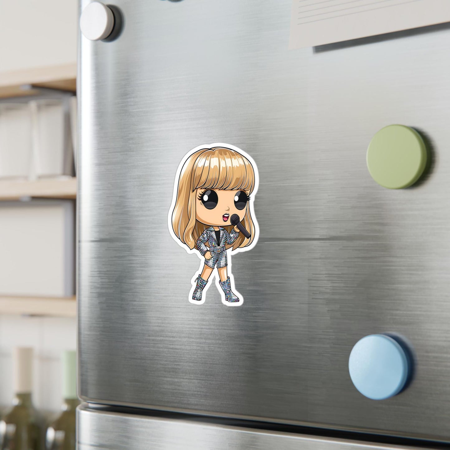 T-Swift Funko Pop Decal, Funko Pop Chibi, Decal Chibi, Decal Sticker For Laptops Cars Notebooks, Fun Funko Pop Sticker, Funko Pop T-Swift