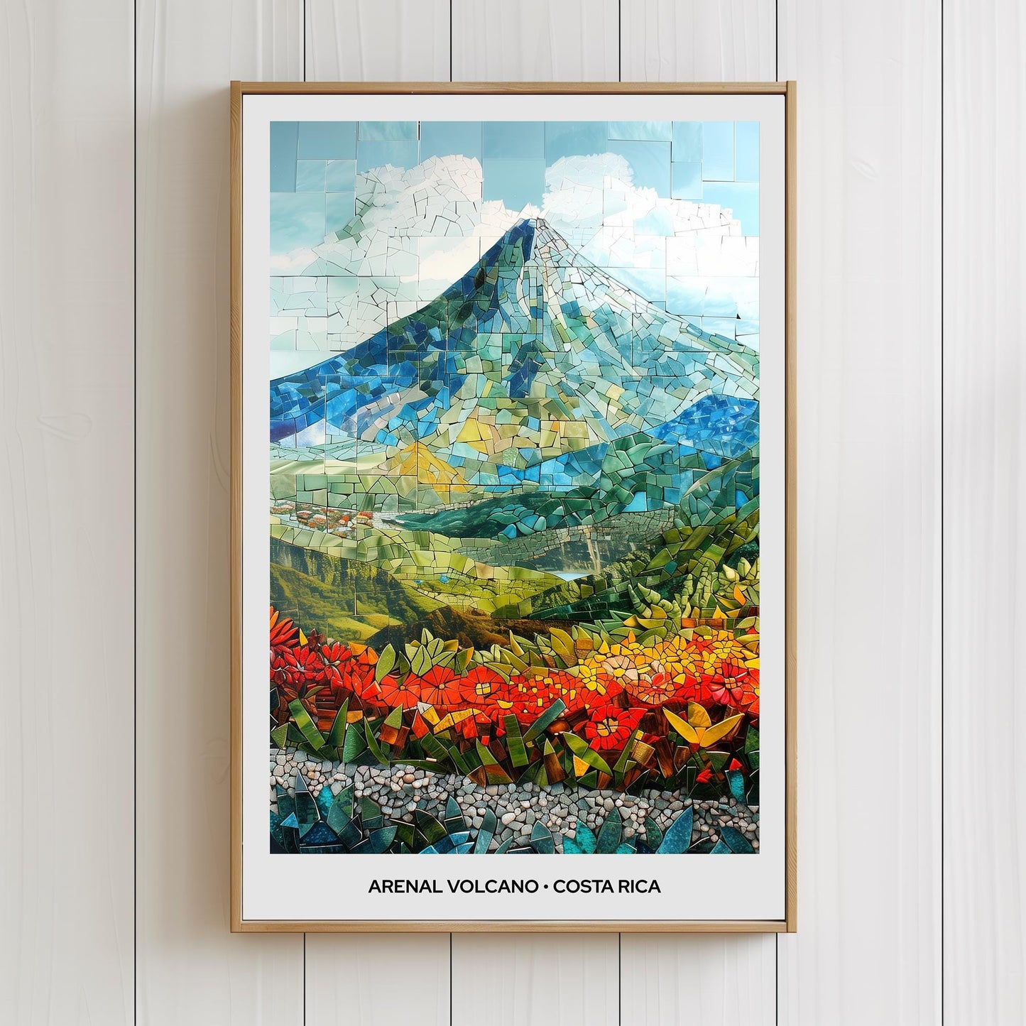 Arenal Volcano Mosaic Print, Arenal Volcano Wall Art, Arenal Poster, Arenal Gift, Arenal Decor, Arenal Wall Decor, Alajuela, Costa Rica