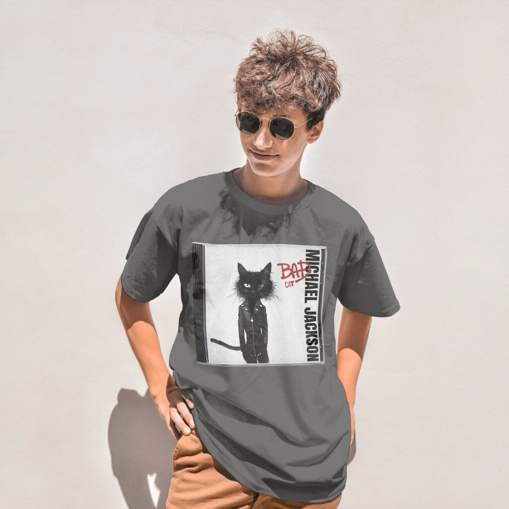 Bad Cat T-Shirt, Cover Cat Gifts, Geek ideas, Cat Mom, Cat Dad, Cover T Shirt, Wacko Jacko Shirt, Vintage, Unisex Michael Jackson Shirt