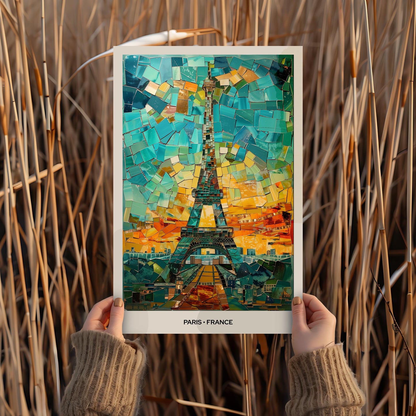 Paris Mosaic Print, Paris Mosaic Wall Art, Paris Mosaic Poster, Paris Gift, Paris Decor, Paris Wall Decor, Paris, France