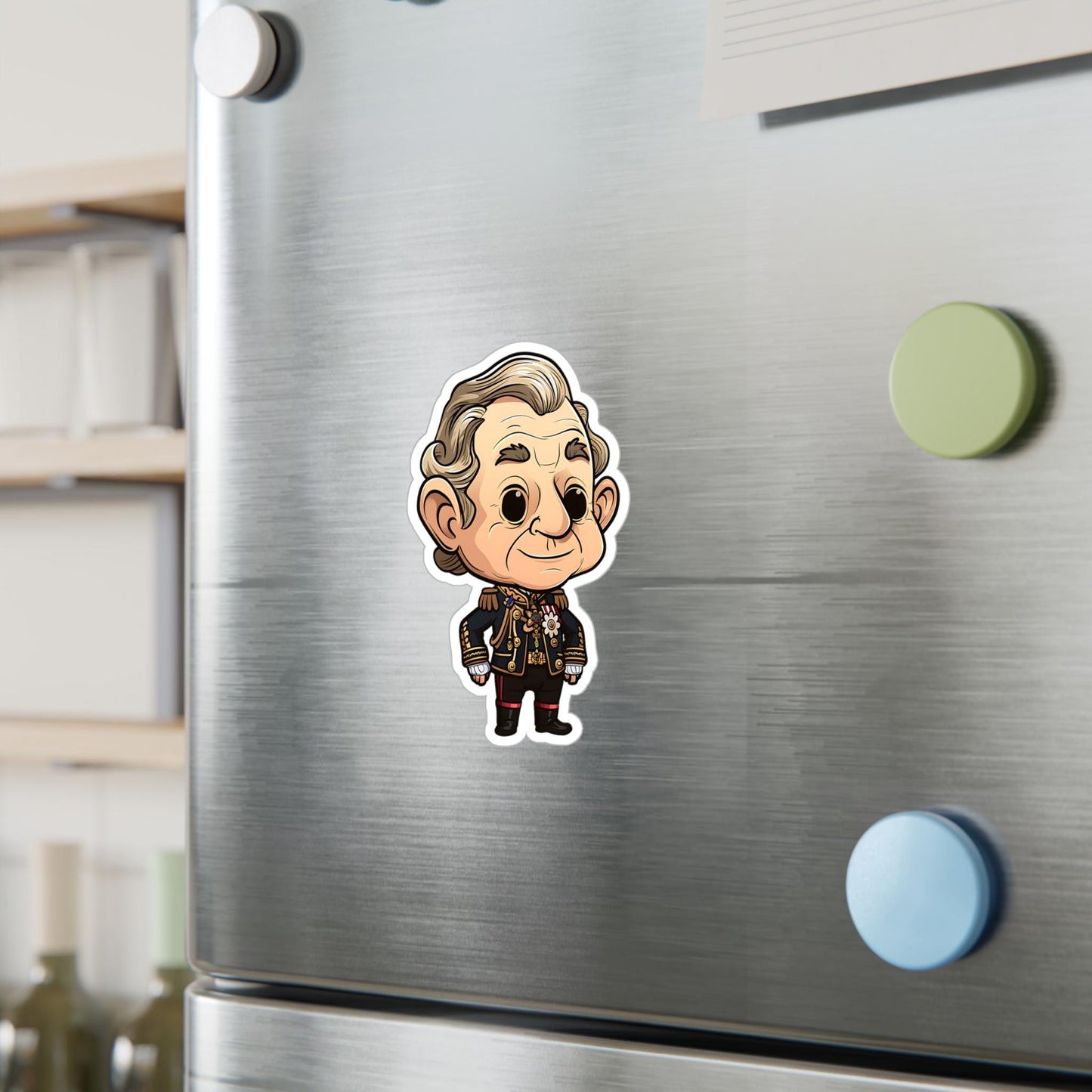 King Charles III Funko Pop Decal, FunkoPop Chibi, Decal Chibi, Decal Sticker For Laptops Cars Notebooks, Fun Funko Pop Sticker, Royal Family