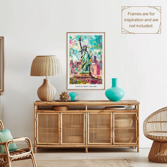 Statue of Liberty Mosaic Print, NYC Mosaic Wall Art, Mosaic Poster, New Yorker Mosaic Gift, Decor, Wall Decor, New York, United States