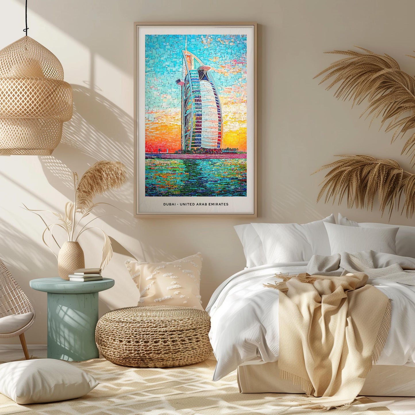 Dubai Mosaic Print, Dubai Mosaic Wall Art, Dubai Mosaic Poster, Dubai Mosaic Gift, Dubai Mosaic Decor, Dubai Wall Decor, Dubai, Emirates