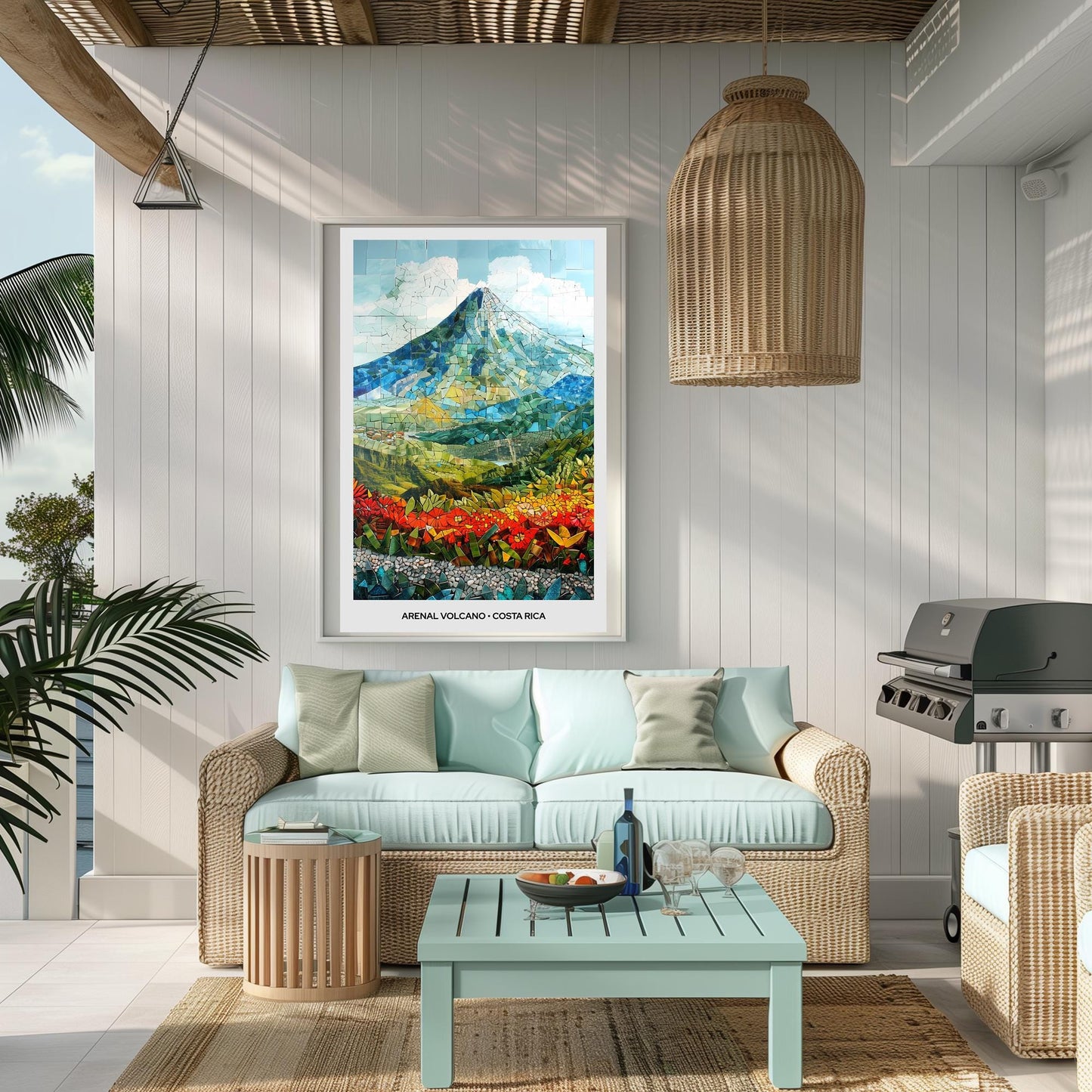 Arenal Volcano Mosaic Print, Arenal Volcano Wall Art, Arenal Poster, Arenal Gift, Arenal Decor, Arenal Wall Decor, Alajuela, Costa Rica