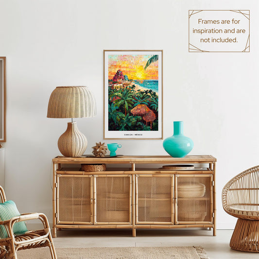 Cancún Mosaic Print, Cancún Mosaic Wall Art, Cancún Mosaic Poster, Cancún Mosaic Gift, Cancún Decor, Cancún Wall Decor, Cancún, México