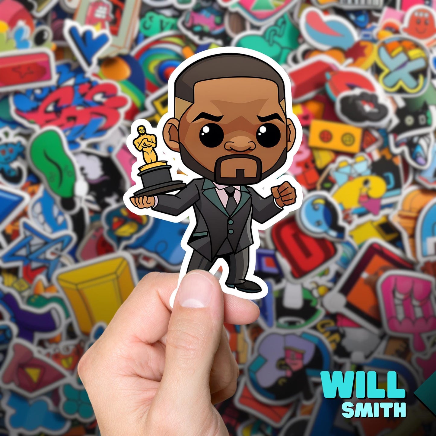 Will Smith Funko Pop Decal, FunkoPop Chibi, Decal Chibi, Decal Sticker For Laptops Cars Notebooks, Fun FunkoPop Sticker, FunkoPop Will Smith