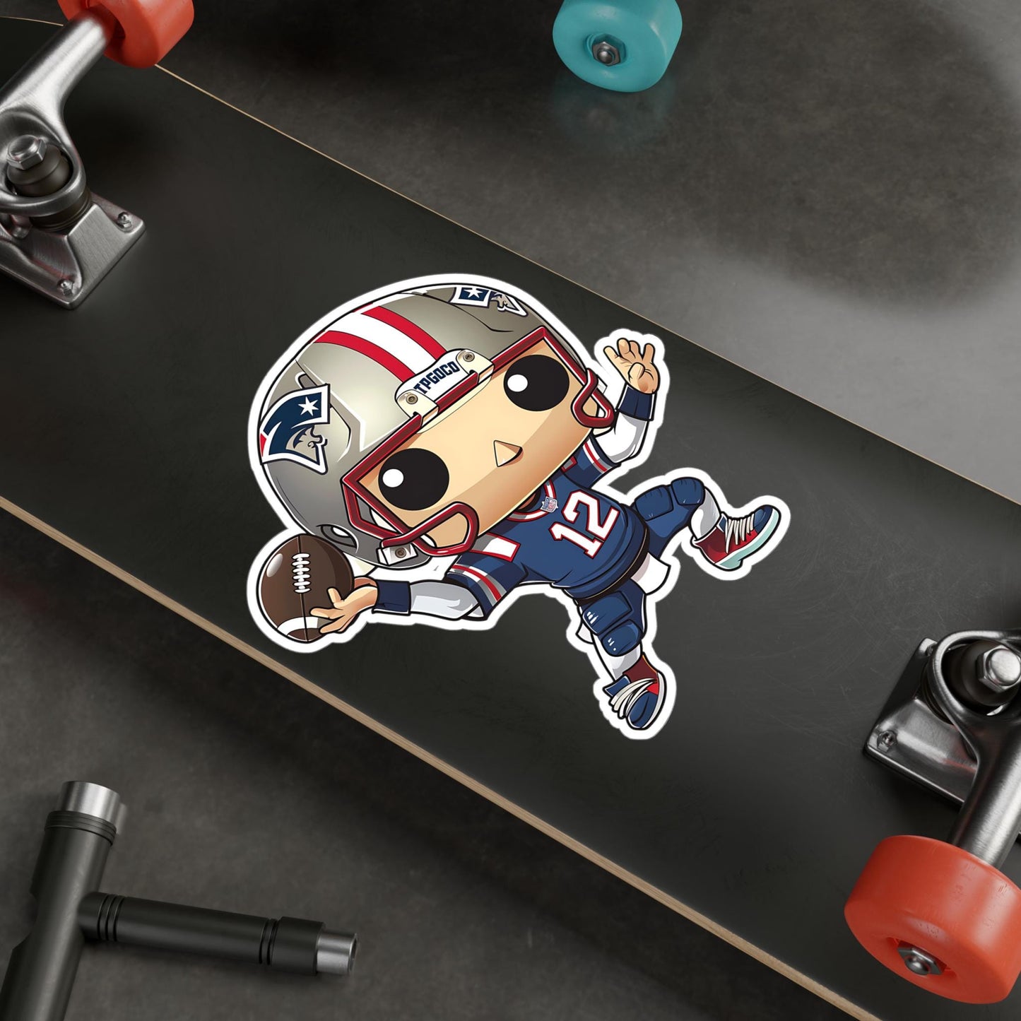 Tom Brady Funko Pop Decal, Funko Pop Chibi, Decal Sticker For Laptops Cars Notebooks, Fun Funko Pop Sticker, Funko Pop Tom Brady