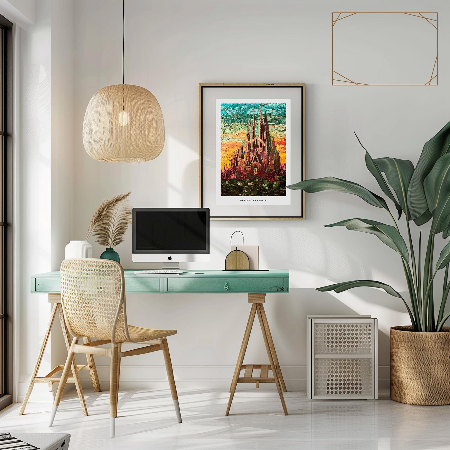 Barcelona Mosaic Print, Barcelona Mosaic Wall Art, Barcelona Mosaic Poster, Barcelona Gift, Barcelona Decor, Barcelona Wall Decor, Spain