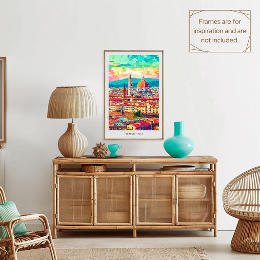 Florence Mosaic Print, Florence Mosaic Wall Art, Florence Mosaic Poster, Florence Mosaic Gift, Florence Decor, Florence Wall Decor, Italy