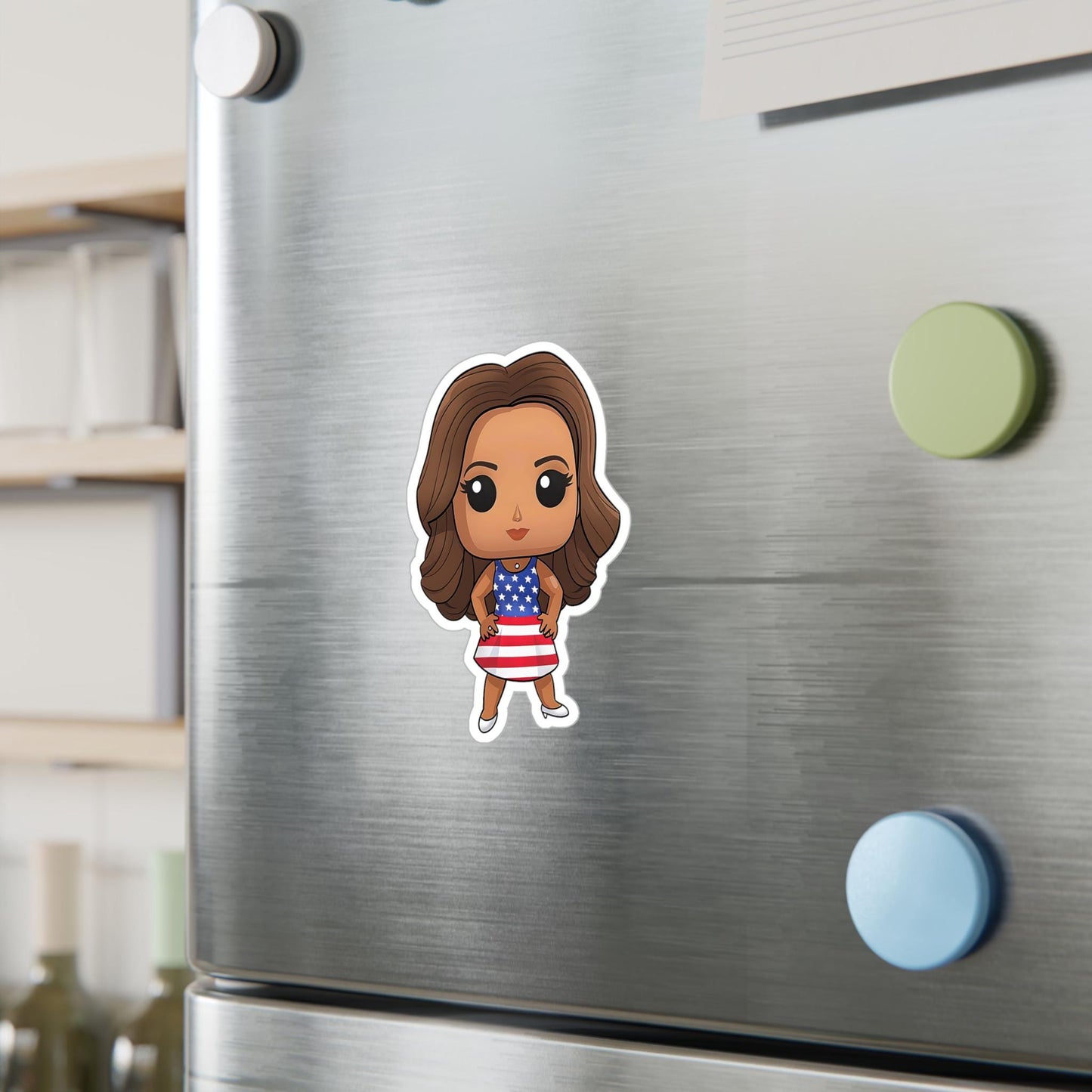 Kamala Harris Funko Pop Decal, Funko Pop Chibi, Decal Sticker For Laptops Cars Notebooks, Fun Funko Pop Sticker, Funko Pop Kamala