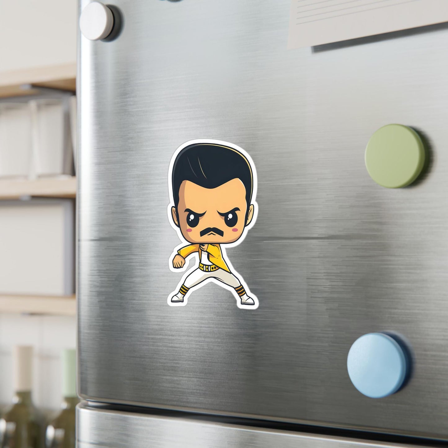 Freddie Mercury Funko Pop Decal, Funko Pop Chibi, Decal Chibi, Decal Sticker For Laptops Cars Notebooks, Fun Funko Pop Sticker