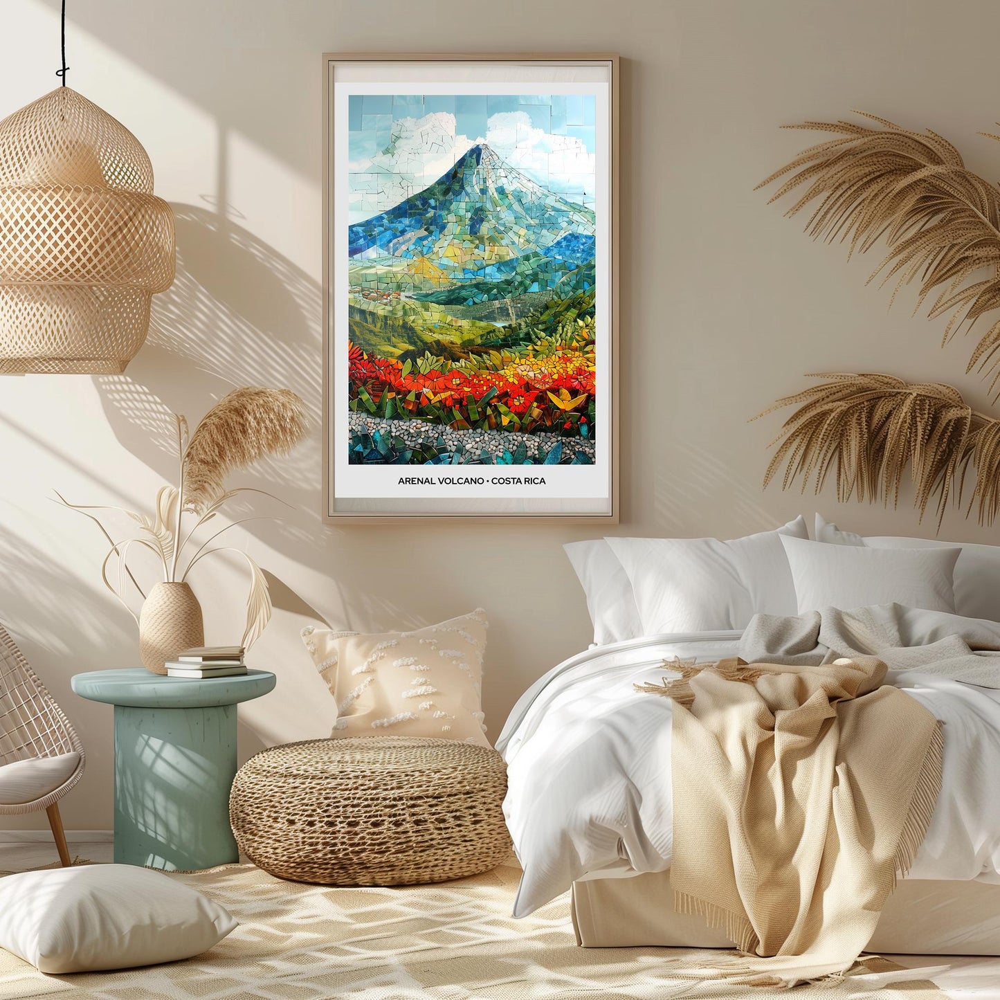 Arenal Volcano Mosaic Print, Arenal Volcano Wall Art, Arenal Poster, Arenal Gift, Arenal Decor, Arenal Wall Decor, Alajuela, Costa Rica