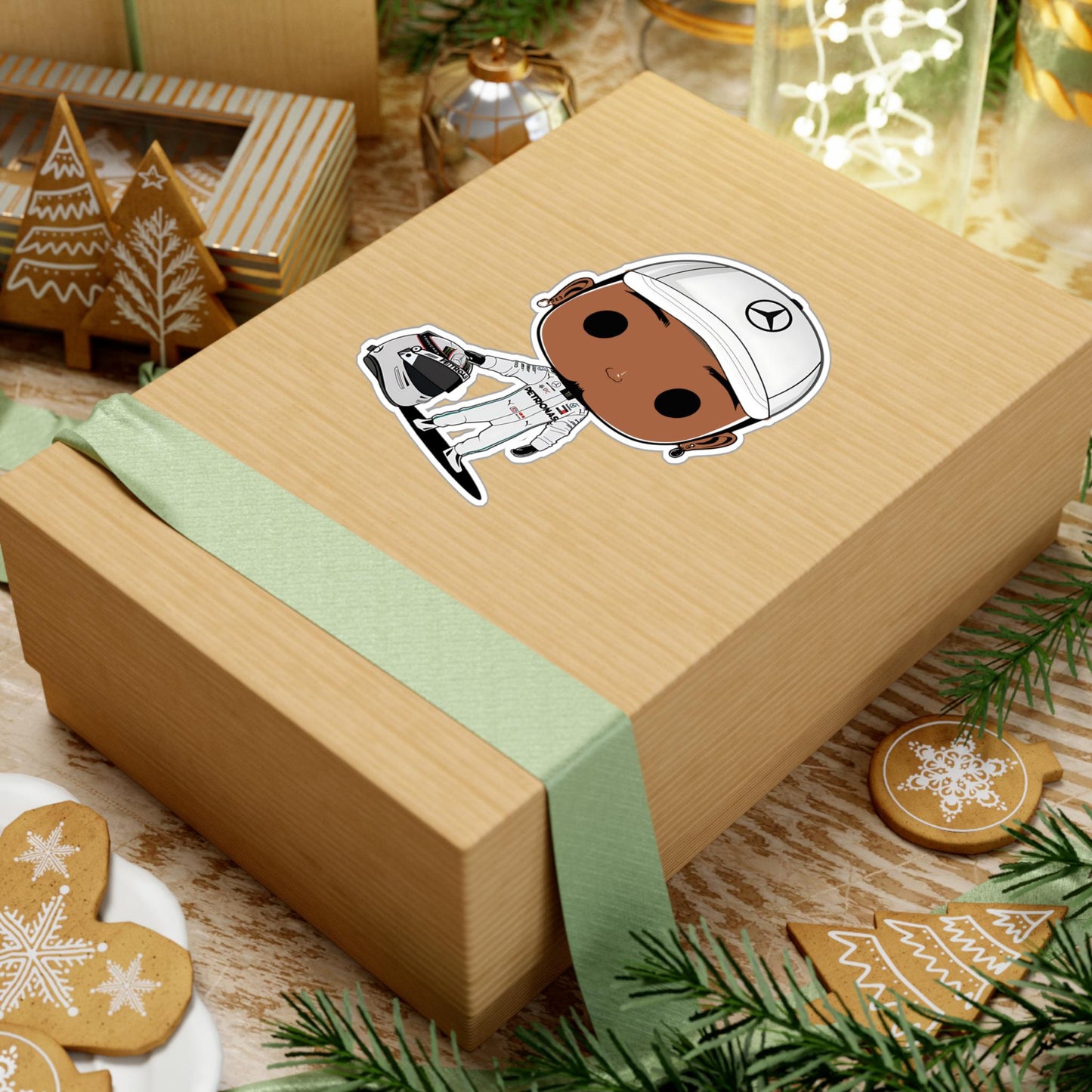 Lewis Hamilton F1 Funko Pop Decal, Decal Chibi Hamilton, Decal Sticker For Laptops Cars Notebooks, Fun Funko Pop Sticker, Funko Pop Hamilton