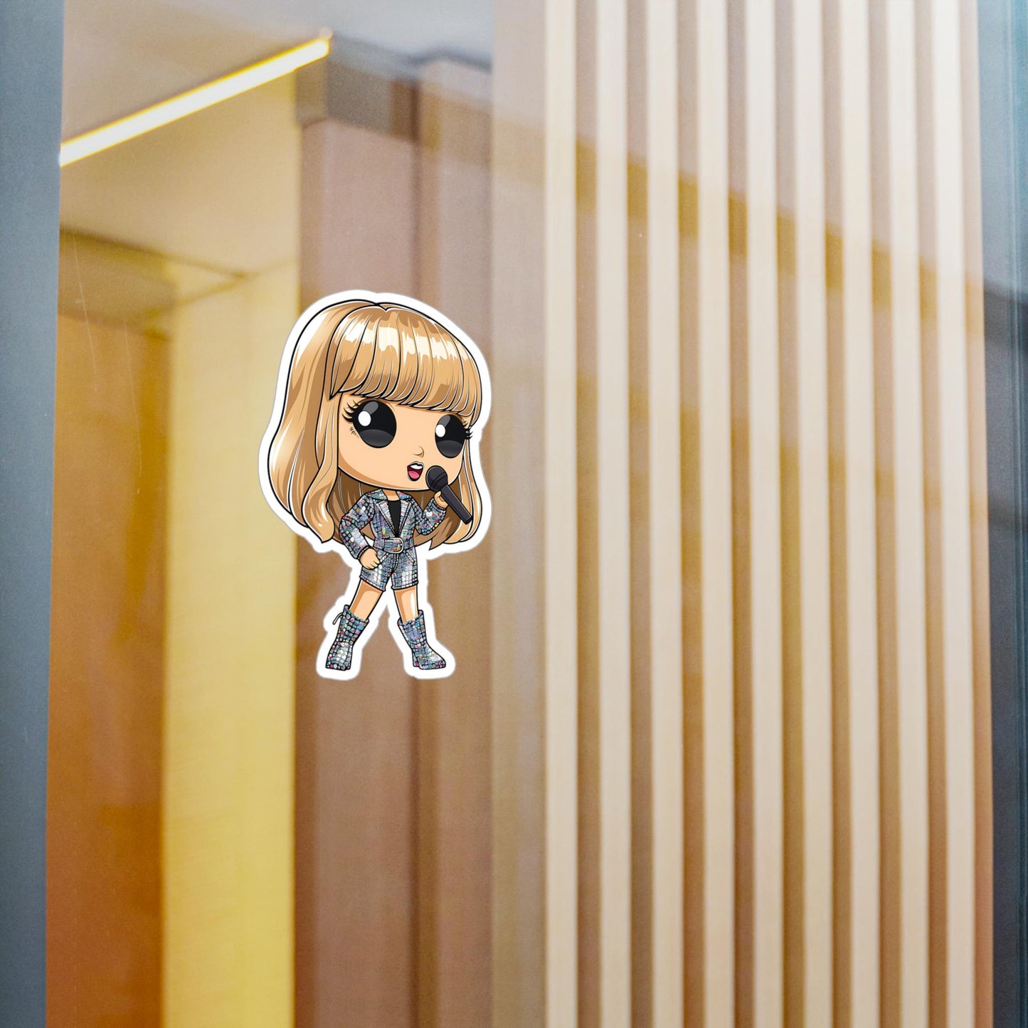 T-Swift Funko Pop Decal, Funko Pop Chibi, Decal Chibi, Decal Sticker For Laptops Cars Notebooks, Fun Funko Pop Sticker, Funko Pop T-Swift