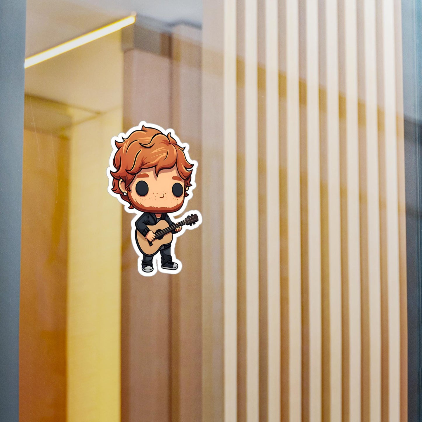Ed Sheeran Funko Pop Decal, Funko Pop Chibi, Decal Chibi, Decal Sticker For Laptops Cars Notebooks, Fun Funko Pop Sticker, Funko Pop Sheeran