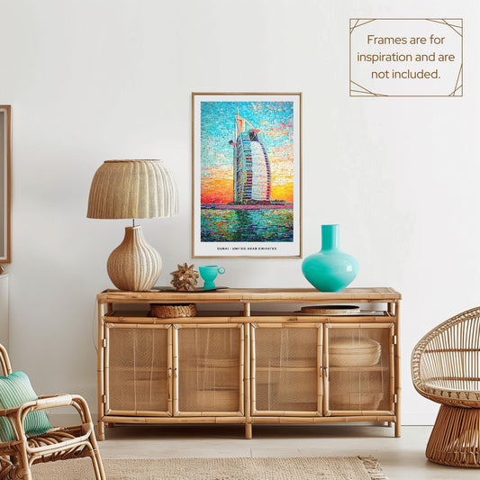 Dubai Mosaic Print, Dubai Mosaic Wall Art, Dubai Mosaic Poster, Dubai Mosaic Gift, Dubai Mosaic Decor, Dubai Wall Decor, Dubai, Emirates