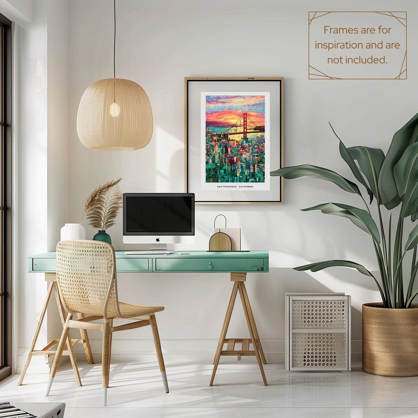 San Francisco Mosaic Print, California Mosaic Wall Art, SF Mosaic Poster, SF Mosaic Gift, SF Decor, Sf Wall Decor, California, United States