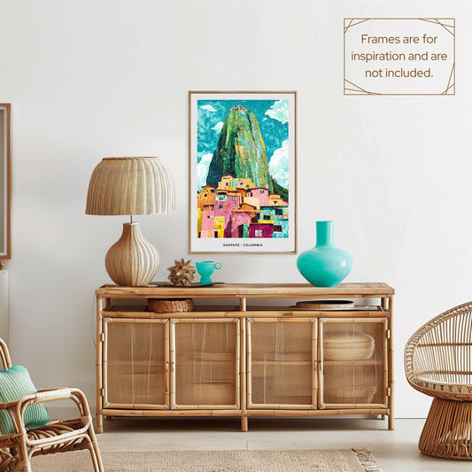 Guatapé Mosaic Print, Guatapé Mosaic Wall Art, Guatapé Mosaic Poster, Guatapé Gift, Guatapé Decor, Guatapé Wall Decor, Antioquía, Colombia