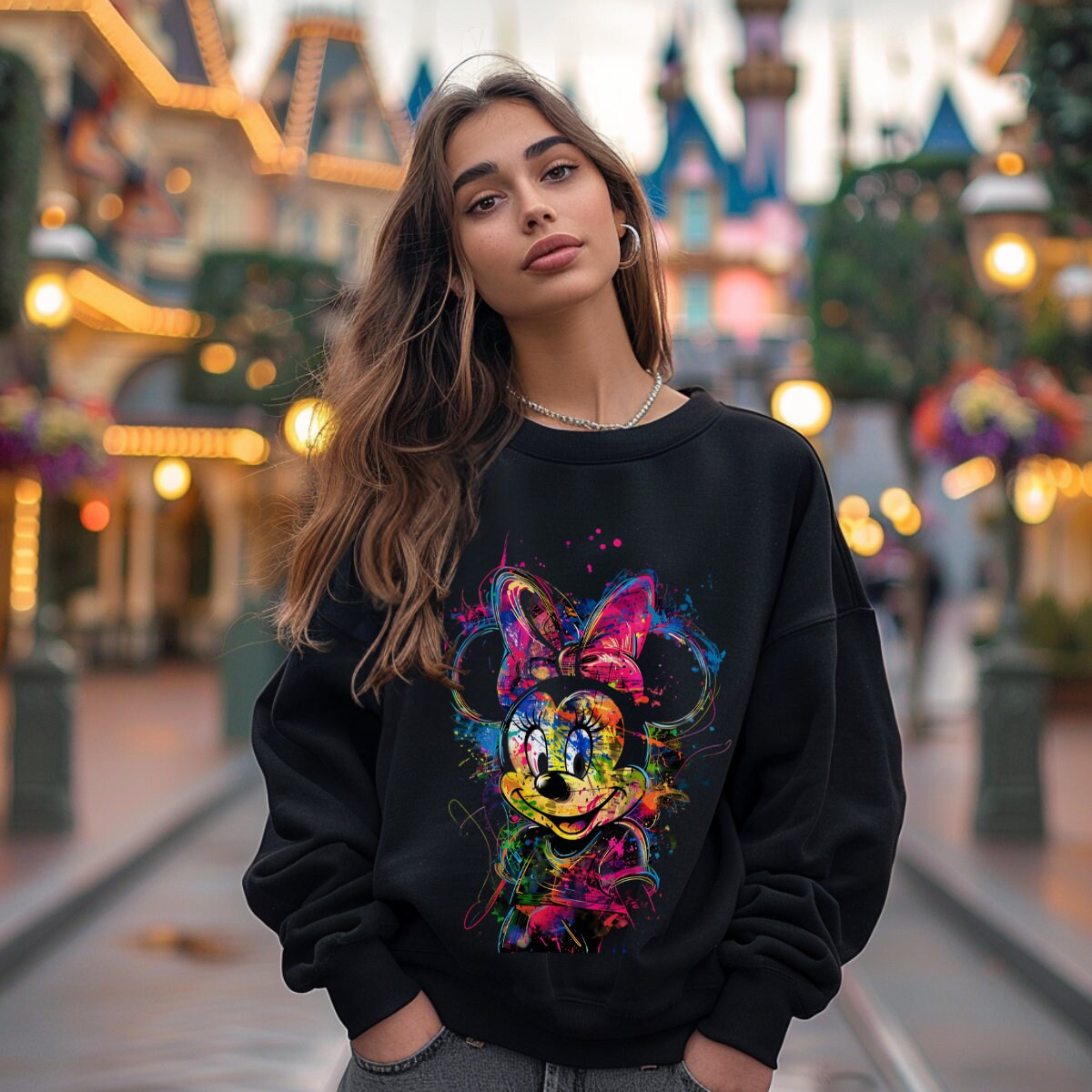 Disney Minnie Neon Shirt, Neon Vacation Sweatshirt, Disney Vacation Tee, Disney Girl Shirt, Girls Neon TShirt, Neon Minnie