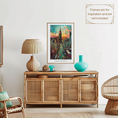 NYC Mosaic Print, NYC Mosaic Wall Art, NYC Mosaic Poster, New Yorker Gift, New York Decor, New York Wall Decor, Manhattan, United States