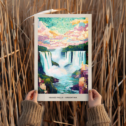 Iguazú Falls Mosaic Print, Iguazú Mosaic Wall Art, Iguazú Mosaic Poster, Iguazú Mosaic Gift, Iguazú Decor, Iguazú Wall Decor, Argentina