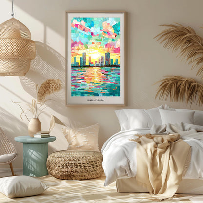 Miami Mosaic Print, Miami Mosaic Wall Art, Miami Mosaic Poster, Miami Mosaic Gift, Miami Decor, Miami Wall Decor, Florida, United States