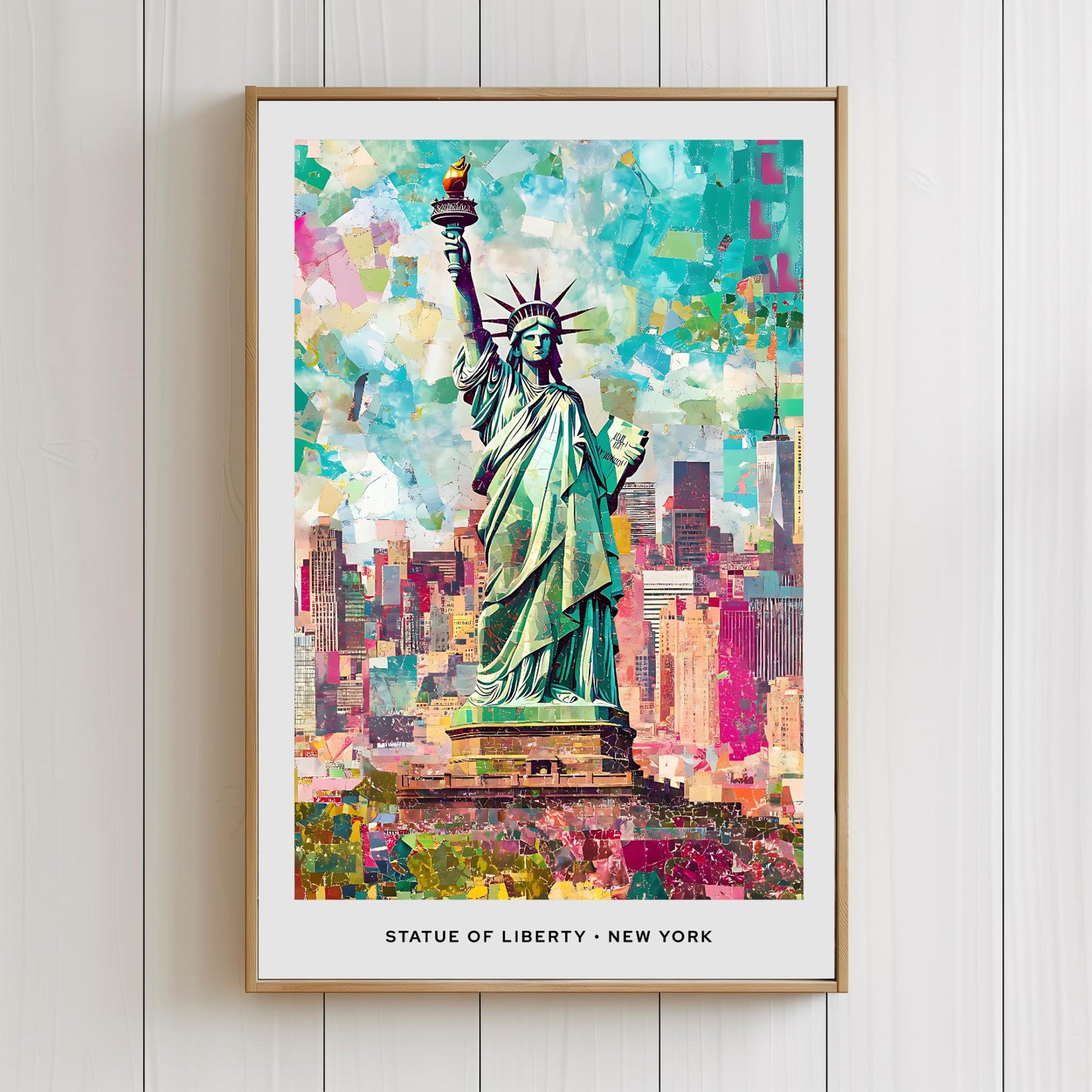 Statue of Liberty Mosaic Print, NYC Mosaic Wall Art, Mosaic Poster, New Yorker Mosaic Gift, Decor, Wall Decor, New York, United States