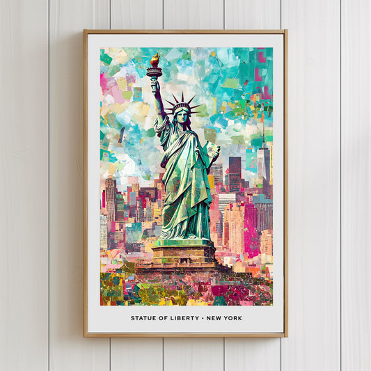 Statue of Liberty Mosaic Print, NYC Mosaic Wall Art, Mosaic Poster, New Yorker Mosaic Gift, Decor, Wall Decor, New York, United States