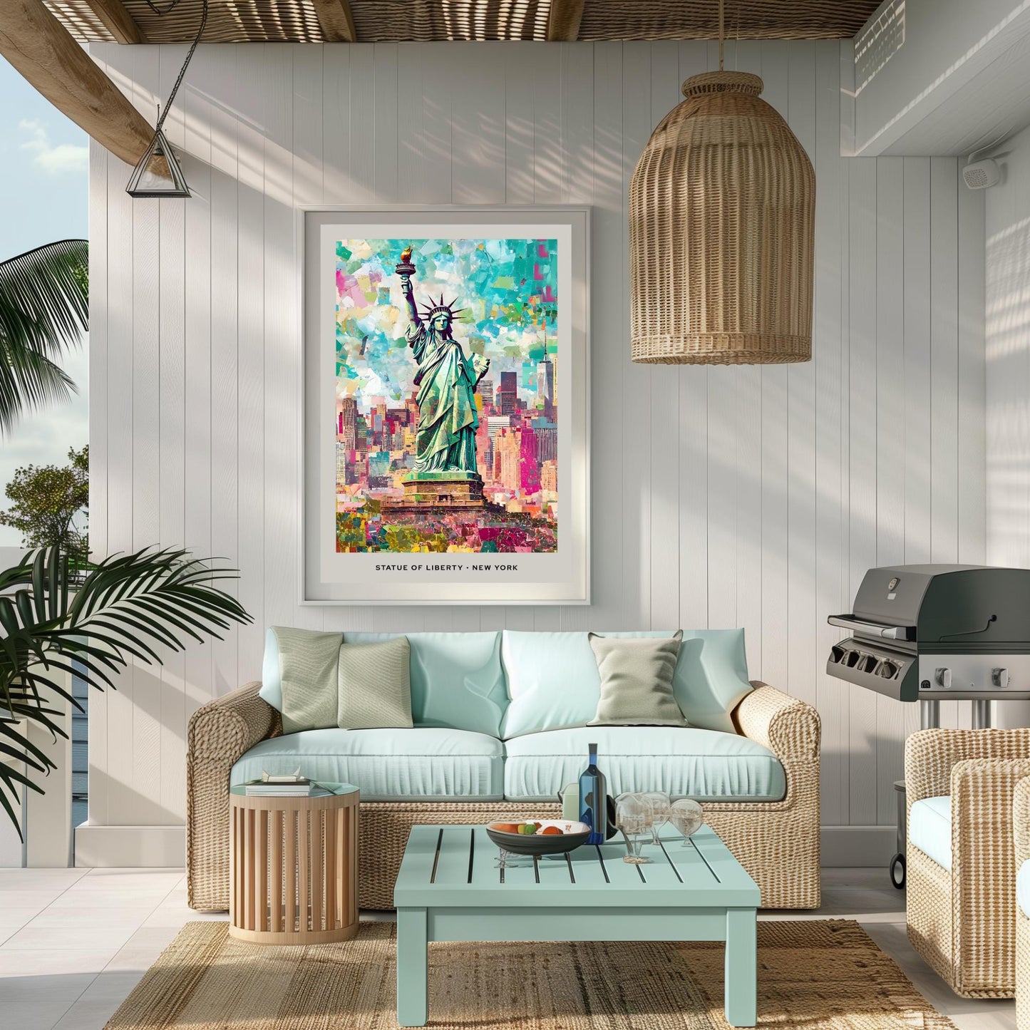 Statue of Liberty Mosaic Print, NYC Mosaic Wall Art, Mosaic Poster, New Yorker Mosaic Gift, Decor, Wall Decor, New York, United States