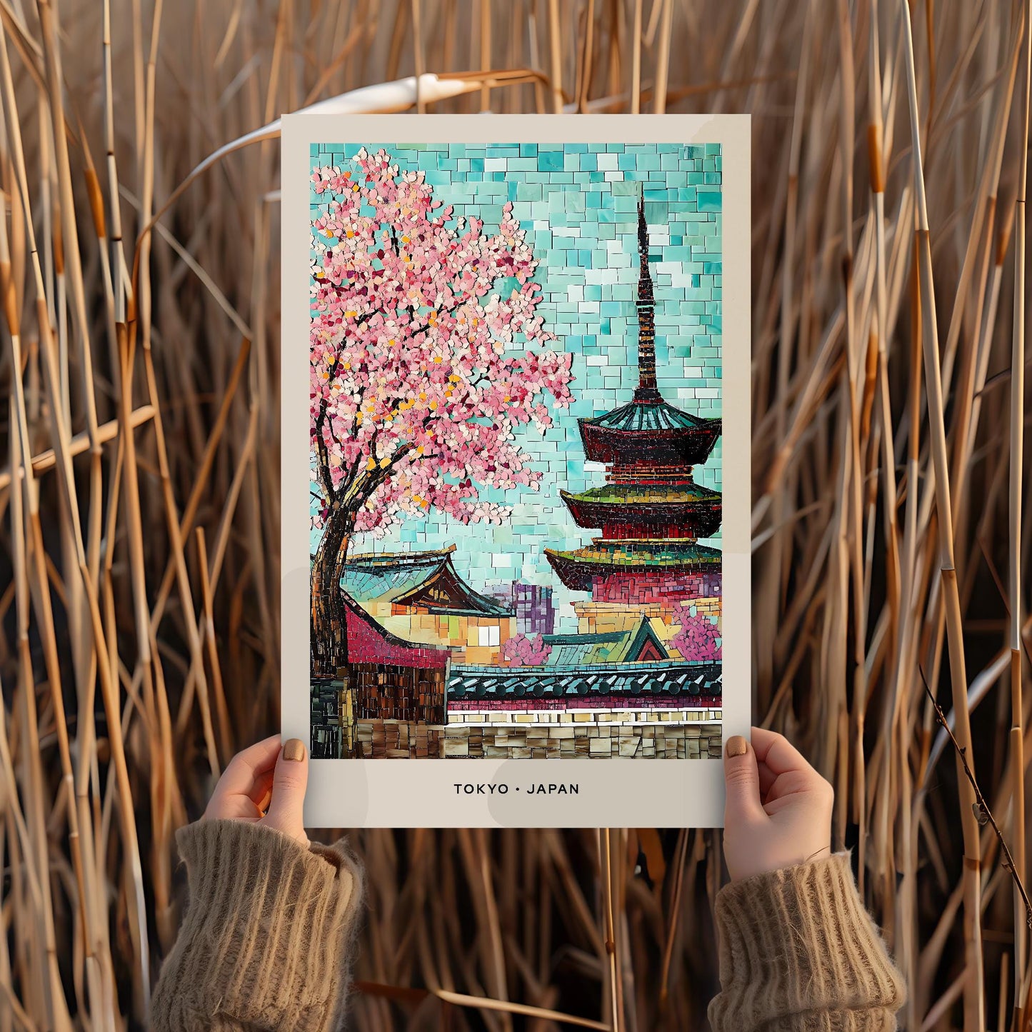Tokyo Mosaic Print, Tokyo Mosaic Wall Art, Tokyo Mosaic Poster, Tokyo Mosaic Gift, Tokyo Mosaic Decor, Tokyo Mosaic Wall Decor, Tokyo, Japan