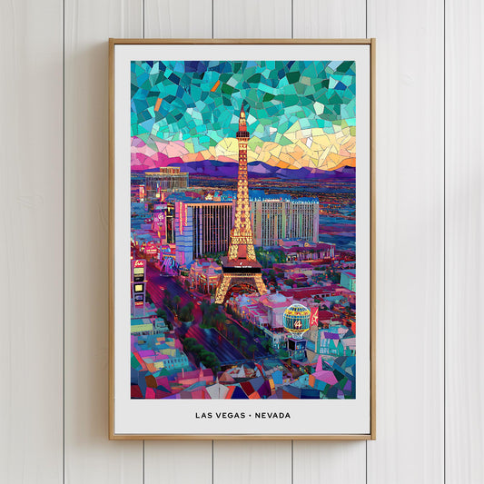 Las Vegas Mosaic Print, Vegas Mosaic Wall Art, Vegas Mosaic Poster, Vegas Mosaic Gift, Vegas Decor, Vegas Wall Decor, Nevada, United States