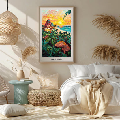 Cancún Mosaic Print, Cancún Mosaic Wall Art, Cancún Mosaic Poster, Cancún Mosaic Gift, Cancún Decor, Cancún Wall Decor, Cancún, México