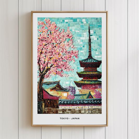 Tokyo Mosaic Print, Tokyo Mosaic Wall Art, Tokyo Mosaic Poster, Tokyo Mosaic Gift, Tokyo Mosaic Decor, Tokyo Mosaic Wall Decor, Tokyo, Japan