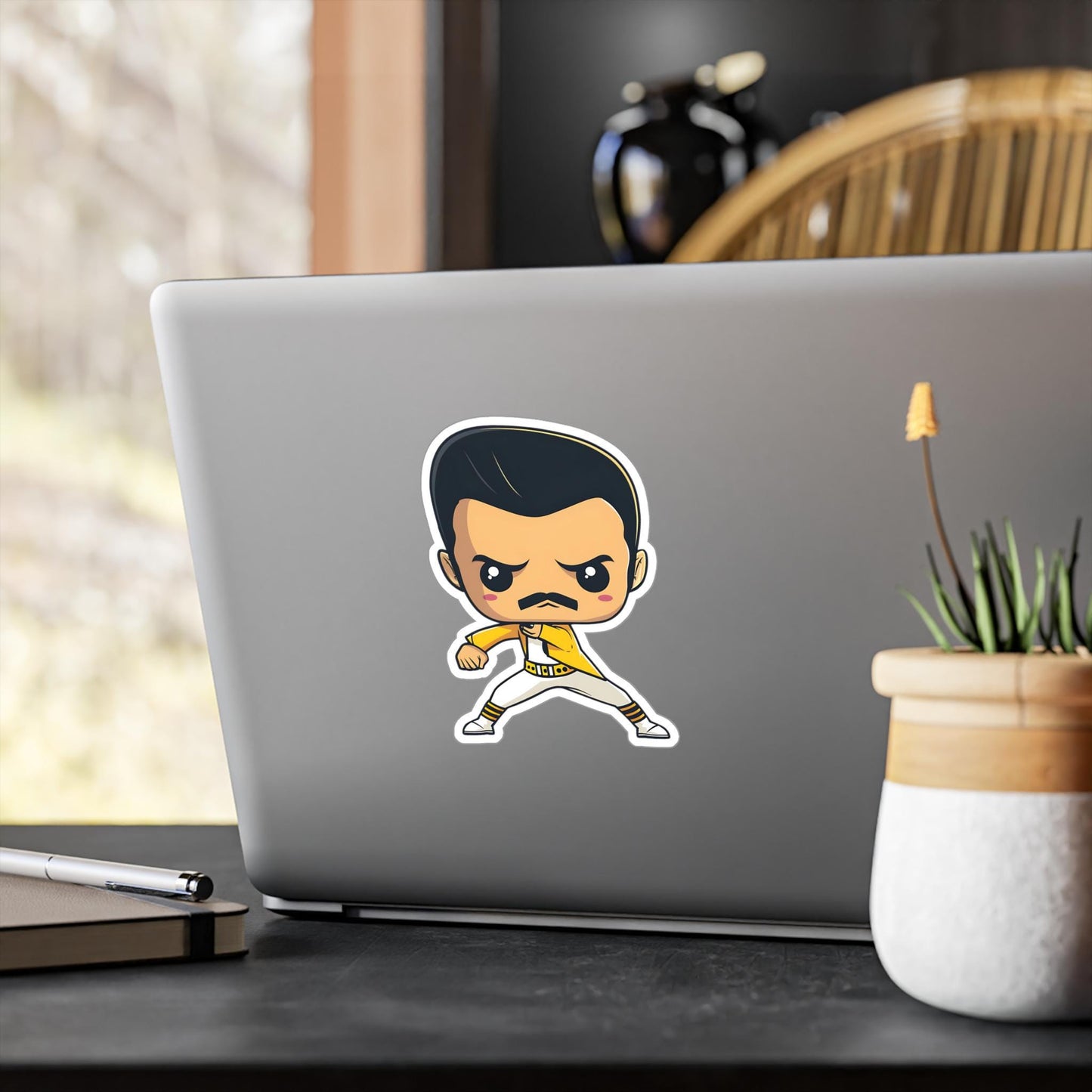 Freddie Mercury Funko Pop Decal, Funko Pop Chibi, Decal Chibi, Decal Sticker For Laptops Cars Notebooks, Fun Funko Pop Sticker