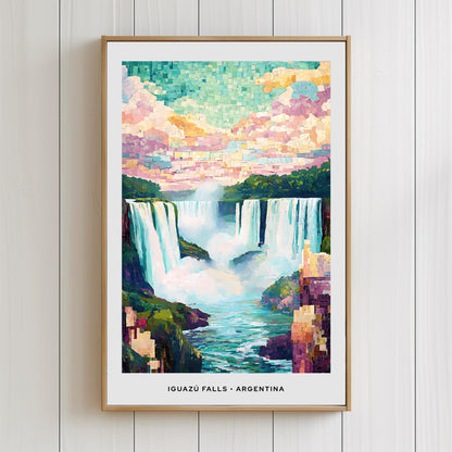 Iguazú Falls Mosaic Print, Iguazú Mosaic Wall Art, Iguazú Mosaic Poster, Iguazú Mosaic Gift, Iguazú Decor, Iguazú Wall Decor, Argentina
