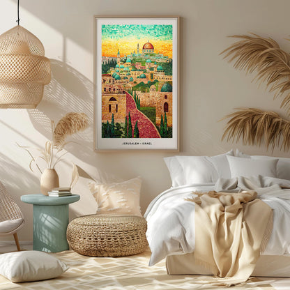 Jerusalem Mosaic Print, Jerusalem Mosaic Wall Art, Jerusalem Mosaic Poster, Jerusalem Gift, Holy City Decor, Jerusalem Wall Decor, Israel