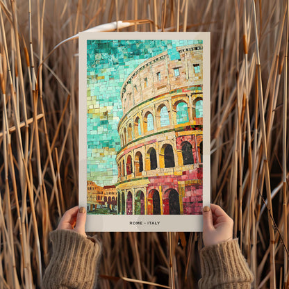 Rome Mosaic Print, Rome Mosaic Wall Art, Rome Mosaic Poster, Rome Mosaic Gift, Rome Mosaic Decor, Rome Mosaic Wall Decor, Rome, Italy