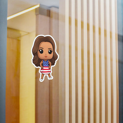Kamala Harris Funko Pop Decal, Funko Pop Chibi, Decal Sticker For Laptops Cars Notebooks, Fun Funko Pop Sticker, Funko Pop Kamala