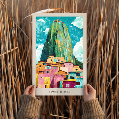 Guatapé Mosaic Print, Guatapé Mosaic Wall Art, Guatapé Mosaic Poster, Guatapé Gift, Guatapé Decor, Guatapé Wall Decor, Antioquía, Colombia