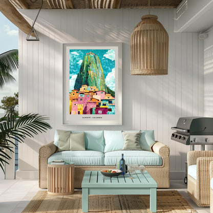 Guatapé Mosaic Print, Guatapé Mosaic Wall Art, Guatapé Mosaic Poster, Guatapé Gift, Guatapé Decor, Guatapé Wall Decor, Antioquía, Colombia