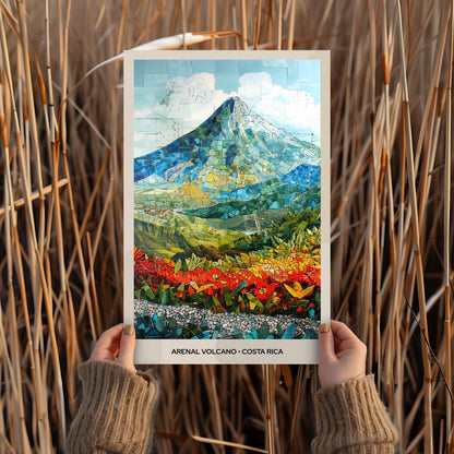 Arenal Volcano Mosaic Print, Arenal Volcano Wall Art, Arenal Poster, Arenal Gift, Arenal Decor, Arenal Wall Decor, Alajuela, Costa Rica