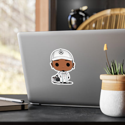 Lewis Hamilton F1 Funko Pop Decal, Decal Chibi Hamilton, Decal Sticker For Laptops Cars Notebooks, Fun Funko Pop Sticker, Funko Pop Hamilton