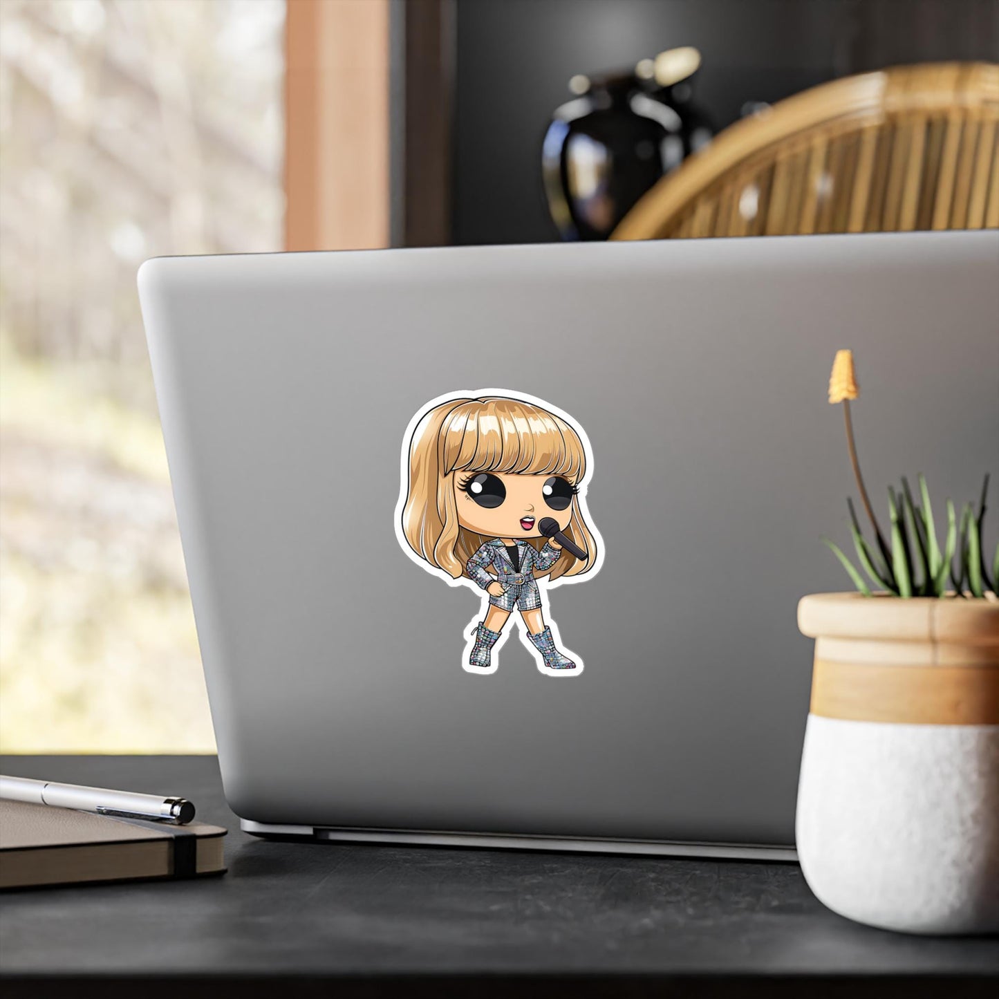 T-Swift Funko Pop Decal, Funko Pop Chibi, Decal Chibi, Decal Sticker For Laptops Cars Notebooks, Fun Funko Pop Sticker, Funko Pop T-Swift
