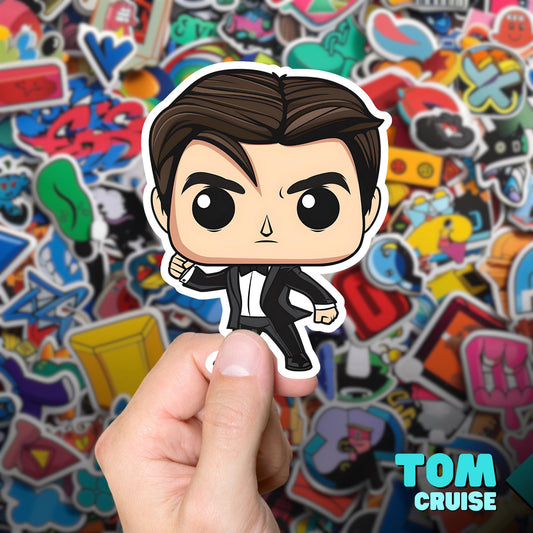 Tom Cruise Funko Pop Decal, Funko Pop Chibi, Decal Sticker For Laptops Cars Notebooks, Fun Funko Pop Sticker, Funko Pop Tom Cruise